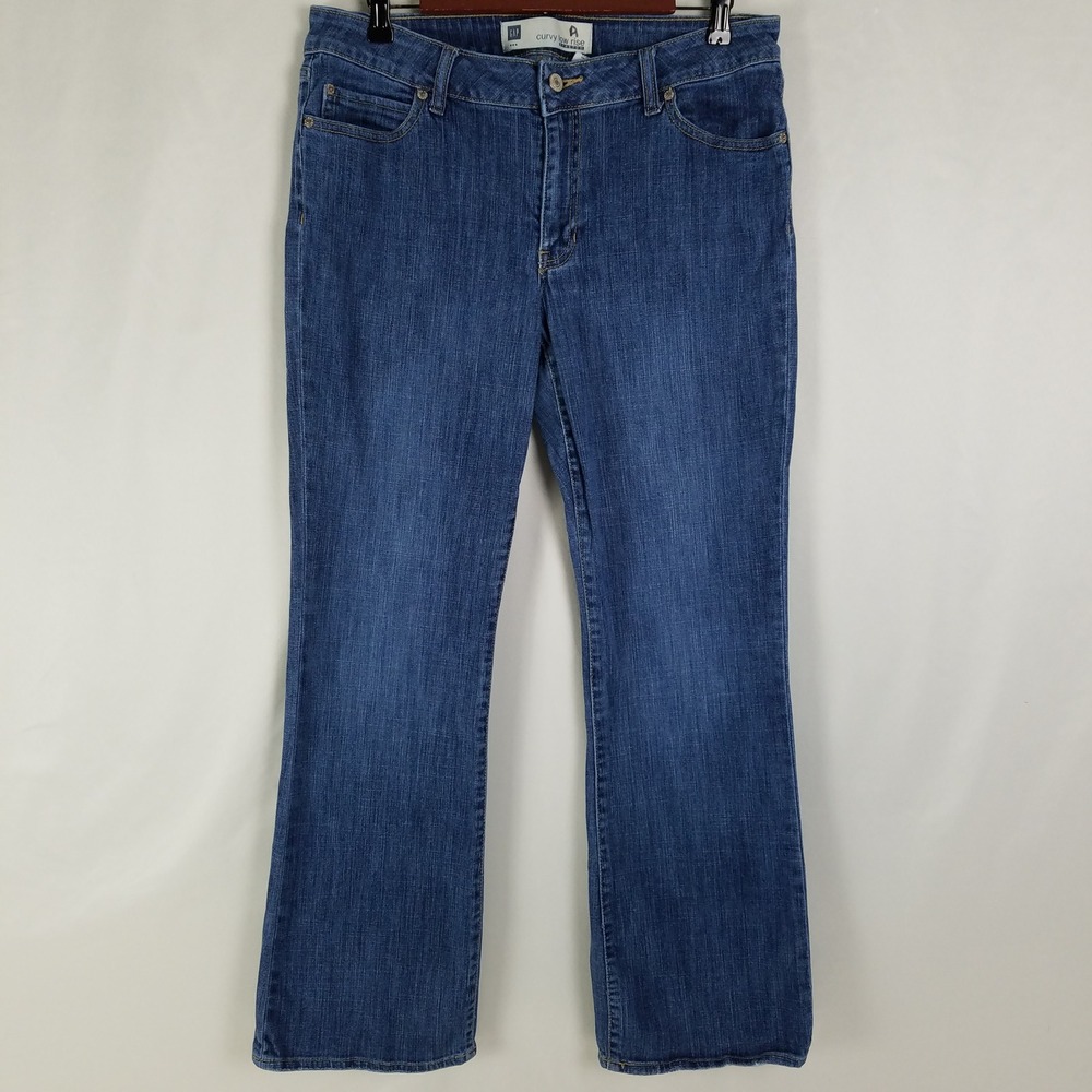 Gap Curvy Low Rise Stretch Bootcut Jeans Womens 12 Regular Blue Medium Wash 2007